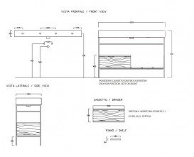 Консоль для раковини Hidra Faster Kiub 121х46 см чорний матовий KSCP120 113 legno laccato nero matt