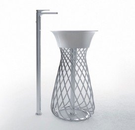 Консоль для раковины Hidra Wire металл белый глянцевый W3 001 bianco lucido