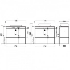 Консоль для раковины Kerama Marazzi Plaza Next напольная 100 см черный матовый PL.N.100.01\BLK.M