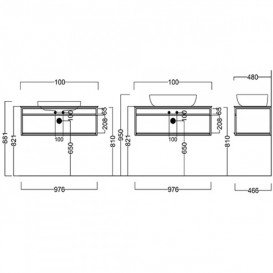 Консоль для раковини Kerama Marazzi Plaza Next підвісна 100 см чорний матовий PL.N.100.02\BLK.M