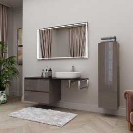 Консоль для раковини Marsan Nikolet 120х50 МДФ бісмарк/стільниця скло Nikolet120х50bismarck