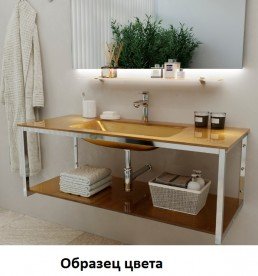 Консоль для раковини Marsan Quadro 100х50 см нержавіюча сталь/скло золото Quadro100х50gold