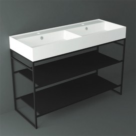 Консоль для раковини Simas Agile для підлоги 121х46 см метал чорний матовий AGSA121
