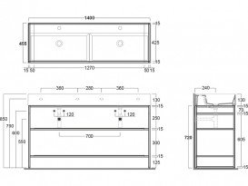 Консоль для раковины Simas Agile напольная 141х46 см металл черный матовый AGSA141D