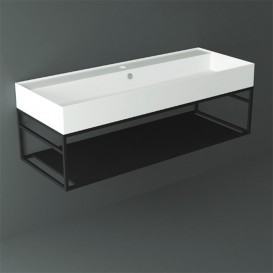 Консоль для раковины Simas Agile подвесная 121х46 см металл черный матовый AGSS121