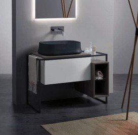 Консоль для раковины Simas Frame напольная 105х57 см белый матовый/серый ясень FM 1