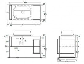 Консоль для раковины Simas Frame напольная 105х57 см белый матовый/серый ясень FM 1