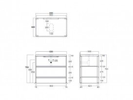 Консоль для раковины Simas Wave напольная 83х50 см дуб/цемент WAM 1