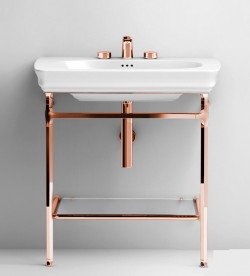 Консоль под раковину ArtCeram Civitas на 90 см с полкой розовое золото CIA006 77