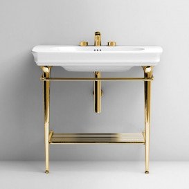 Консоль под раковину ArtCeram Civitas на 90 см с полкой-решеткой золото CIA008 73