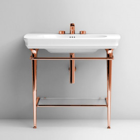 Консоль під раковину ArtCeram Civitas на 90 см з полицею рожеве золото CIA009 77