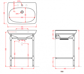 Консоль під раковину ArtCeram Civitas на 68 см хром CIA001 71