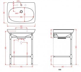 Консоль под раковину ArtCeram Civitas на 68 см с полкой хром CIA003 71