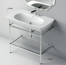 Консоль під раковину ArtCeram Civitas на 90 см з полицею хром CIA006 71