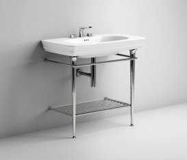 Консоль під раковину ArtCeram Civitas на 90 см з полицею-гратами хром CIA008 71