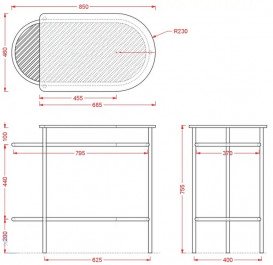 Консоль под раковину ArtCeram Flair 85x46х75,5 см белый матовый/белый мрамор каррара ACA065