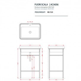 Консоль під раковину Artceram Fuori Scala на 60 см метал чорний матовий ACA056 17