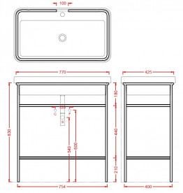 Консоль під раковину Artceram Fuori Scala на 80 см метал білий матовий ACA057 05