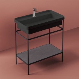 Консоль под раковину Artceram Fuori Scala на 80 см металл черный матовый ACA057 17