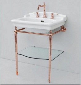 Консоль под раковину ArtCeram Hermitage на 68 см с полкой бронза HEA015 72