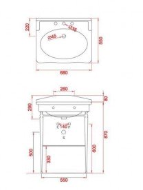 Консоль под раковину ArtCeram Hermitage на 68 см с полкой бронза HEA015 72