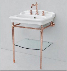 Консоль под раковину ArtCeram Hermitage на 68 см с полкой золото HEA015 73