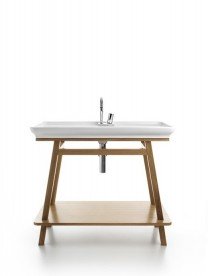 Консоль під раковину ArtCeram Naked System Trapezio на 97 см дуб ACM011