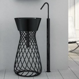 Консоль під раковину ArtCeram Wire на 43 см чорний глянсовий ACA045 03