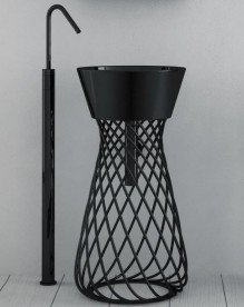 Консоль під раковину ArtCeram Wire на 43 см чорний глянсовий ACA045 03