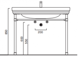 Консоль під раковину Catalano Canova Royal 105 латунь хром 5ST105CV00