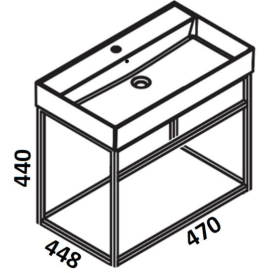 Консоль под раковину Hatria 47x45 см подвесная металл черный матовый BHIRS0500465020