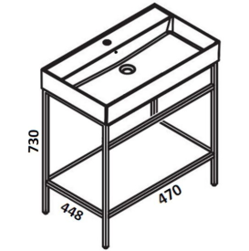 Консоль під раковину Hatria 47x45 см підвісна метал чорний матовий BHIRT0500465020