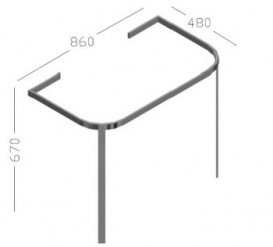 Консоль під раковину Hatria Daytime 86 см хром Y0PB