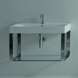 Консоль під раковину Kerasan Cento 70 см зі скляною полицею нікель 9125K2