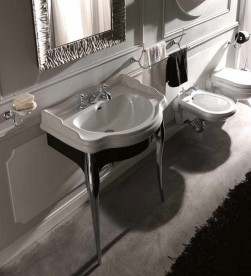 Консоль під раковину Kerasan Retro 73 см чорний глянсовий ніжки хром 7362K2