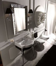 Консоль під раковину Kerasan Retro 73 см чорний глянсовий ніжки хром 7362K2