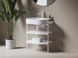 Консоль под раковину Ravak Yard 600 металл/МДФ белый матовый D80000E005