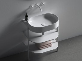 Консоль под раковину Ravak Yard 600 металл/МДФ белый матовый D80000E005