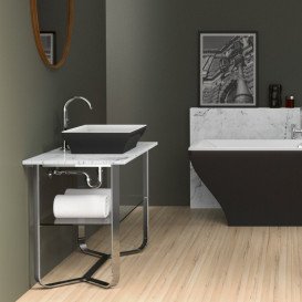 Консоль под раковину Villeroy & Boch Antheus 120х57 см нержавеющая сталь/мрамор каррара B06400RC