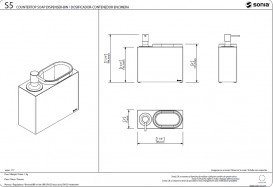 Контейнер з дозатором для рідкого мила і стаканом для зубних щіток Sonia S5 настільний нержавіюча сталь хром 176564