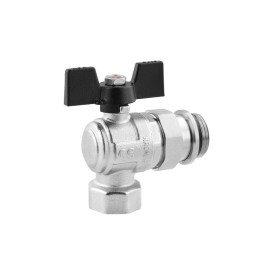 Кран-американка кульовий Kroner KN-06/17 1'' ВН PN40 метелик латунь нікельований CV033225