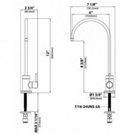 Кран для фільтрованої води Kraus Purita одноважільний латунь золото FF-100BB