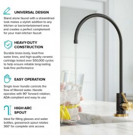 Кран для фільтрованої води Kraus Purita одноважільний матова латунь/матовий чорний FF-100BBMB