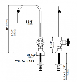 Кран для фільтрованої води Kraus Urbix одновентильний нержавіюча сталь FF-101SFS