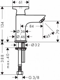 Кран для холодної води Hansgrohe колекція Logis Classic хром 71136000