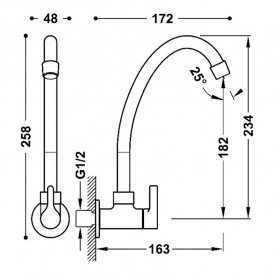 Кран для холодної води Tres Base одноважільний настінний хром 21550601