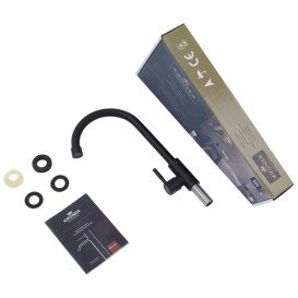 Кран для кухні на воду Kroner KRP Edelstahl Klassisch SCH098 одноважільний чорний CV032173