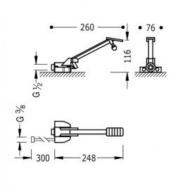 Кран для кухні Tres Tempotres педальний підлоговий хром 112360