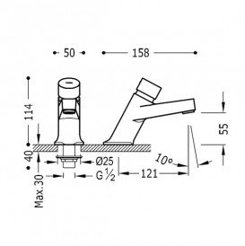 Кран для раковины Tres Tempotres с таймером хром 01210303