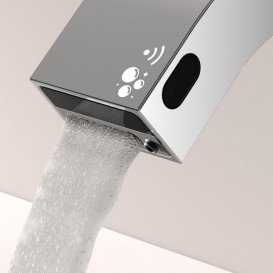 Кран для раковины Tres Electronic электронный на одну воду с автоматическим дозатором мыла хром 39210304